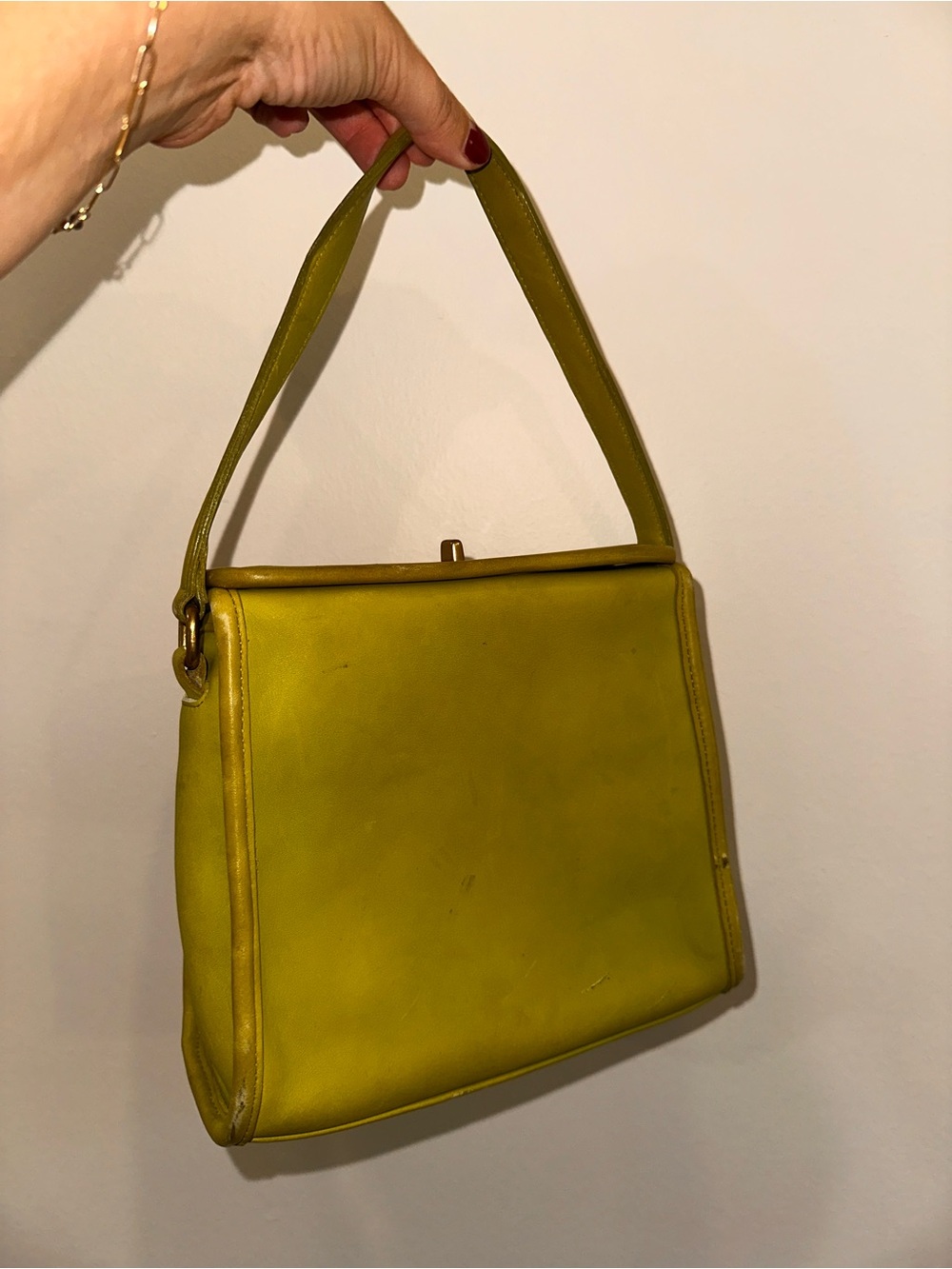 Vintage Coach Kiwi Geometric Glovetanned Leather Bag 9043 As Is Rare Htf USA